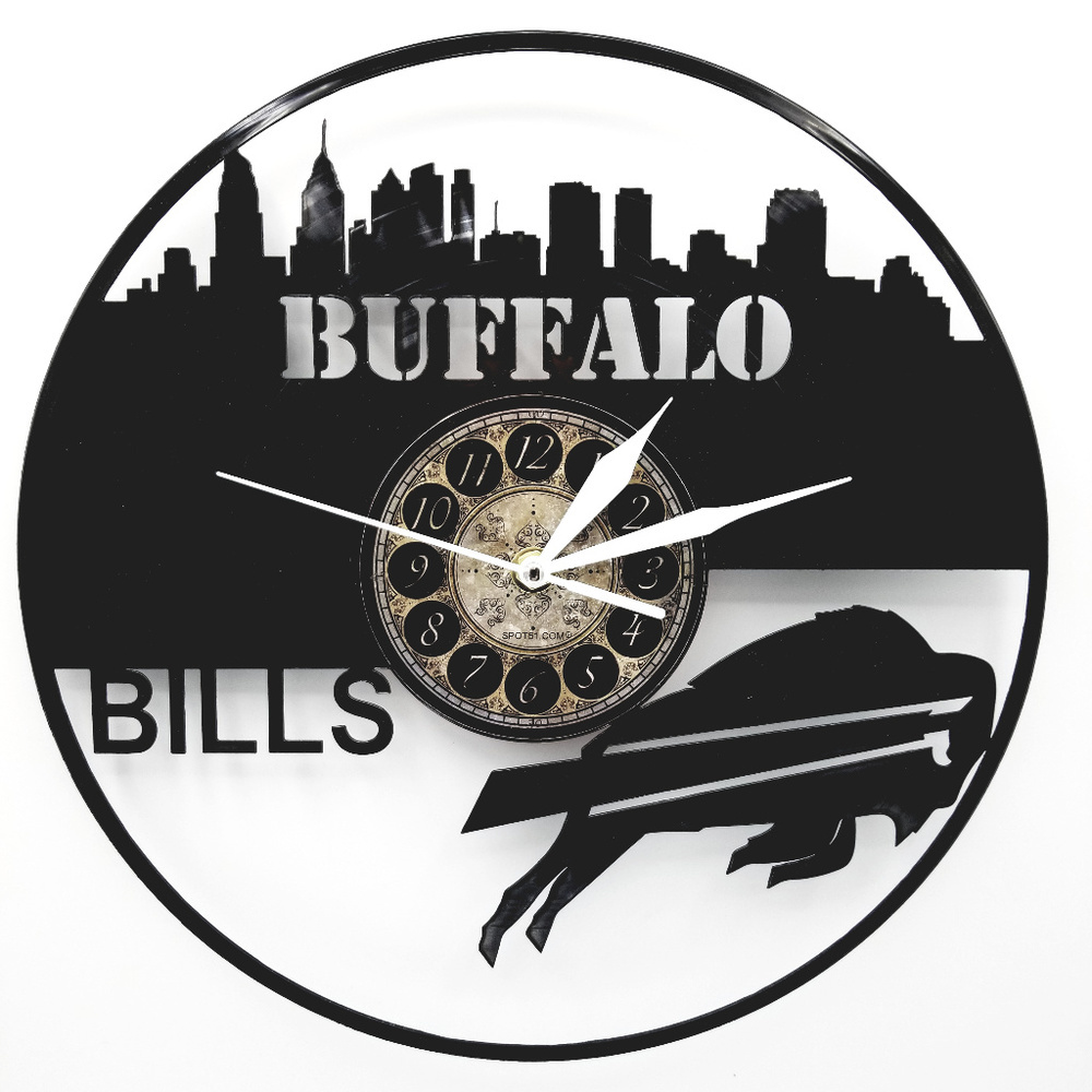 BUFFALO BILLS vinyl record clock